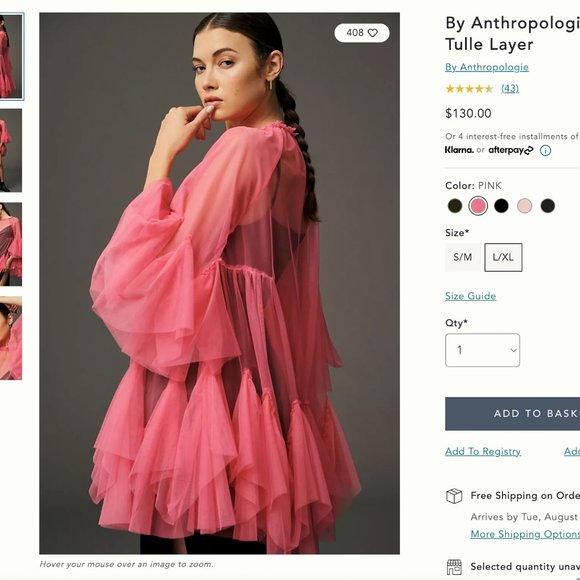 Anthropologie Maeve Bright Pink Tulle Mini Dress - Picture 6 of 8